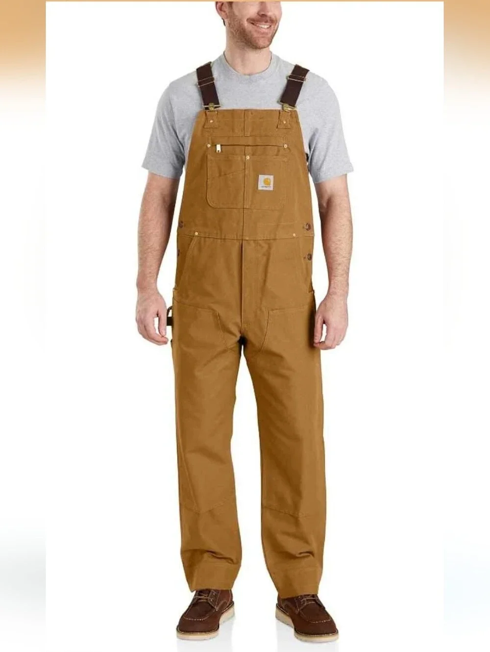 Carhartt Mens Iconic R01 Duck Bib Overall brown W40 x L32 New With Tags